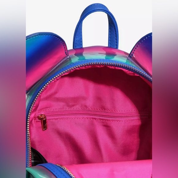 Loungefly/Disney Minnie Mouse multi color stripped mini backpack - Picture 4 of 12
